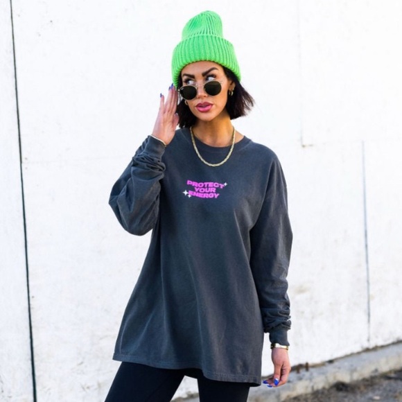 Dressed in Lala Protect Your Energy Longsleeve Tee NWT - Picture 2 of 6